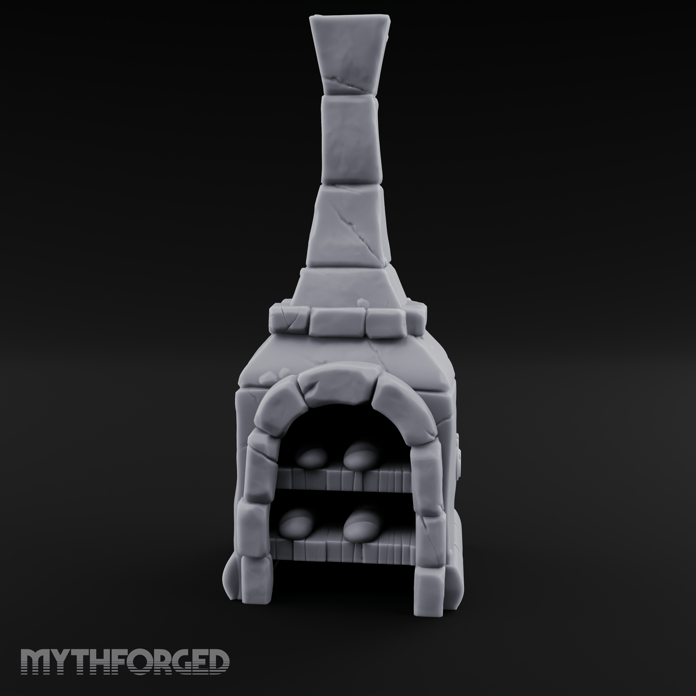 Bread-Filled Stone Baker’s Oven Miniature for Dungeons and Dragons, Pathfinder or other TTRPGs