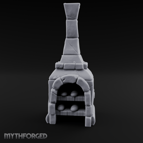 Bread-Filled Stone Baker’s Oven Miniature for Dungeons and Dragons, Pathfinder or other TTRPGs