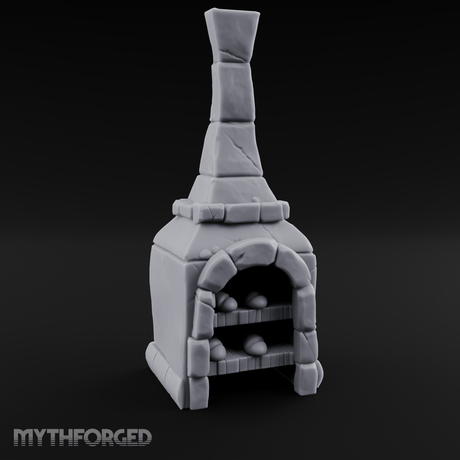 Bread-Filled Stone Baker’s Oven Miniature for Dungeons and Dragons, Pathfinder or other TTRPGs