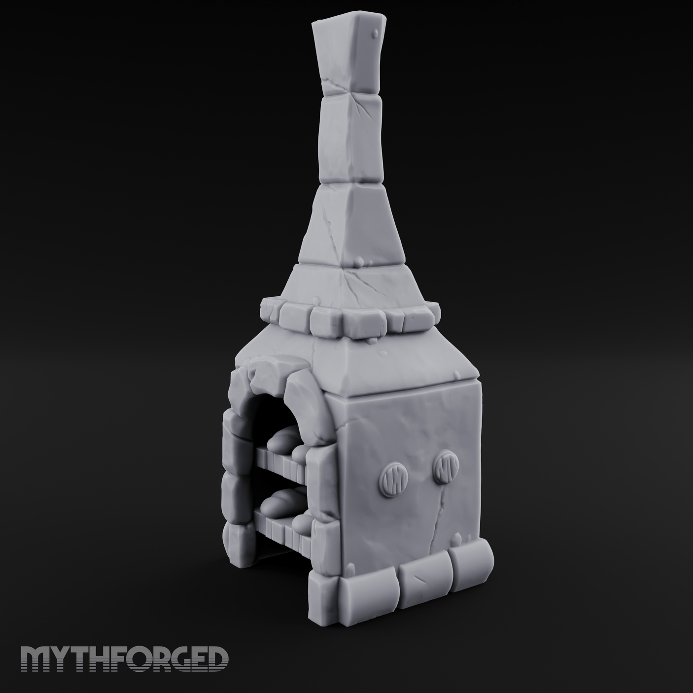 Bread-Filled Stone Baker’s Oven Miniature for Dungeons and Dragons, Pathfinder or other TTRPGs