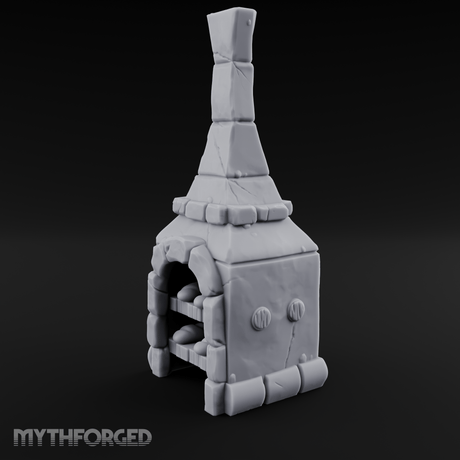 Bread-Filled Stone Baker’s Oven Miniature for Dungeons and Dragons, Pathfinder or other TTRPGs