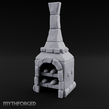 Bread-Filled Stone Baker’s Oven Miniature for Dungeons and Dragons, Pathfinder or other TTRPGs
