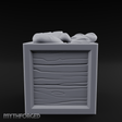 Overstuffed Wooden Supply Crate Miniature for Dungeons and Dragons, Pathfinder or other TTRPGs