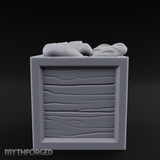 Overstuffed Wooden Supply Crate Miniature for Dungeons and Dragons, Pathfinder or other TTRPGs