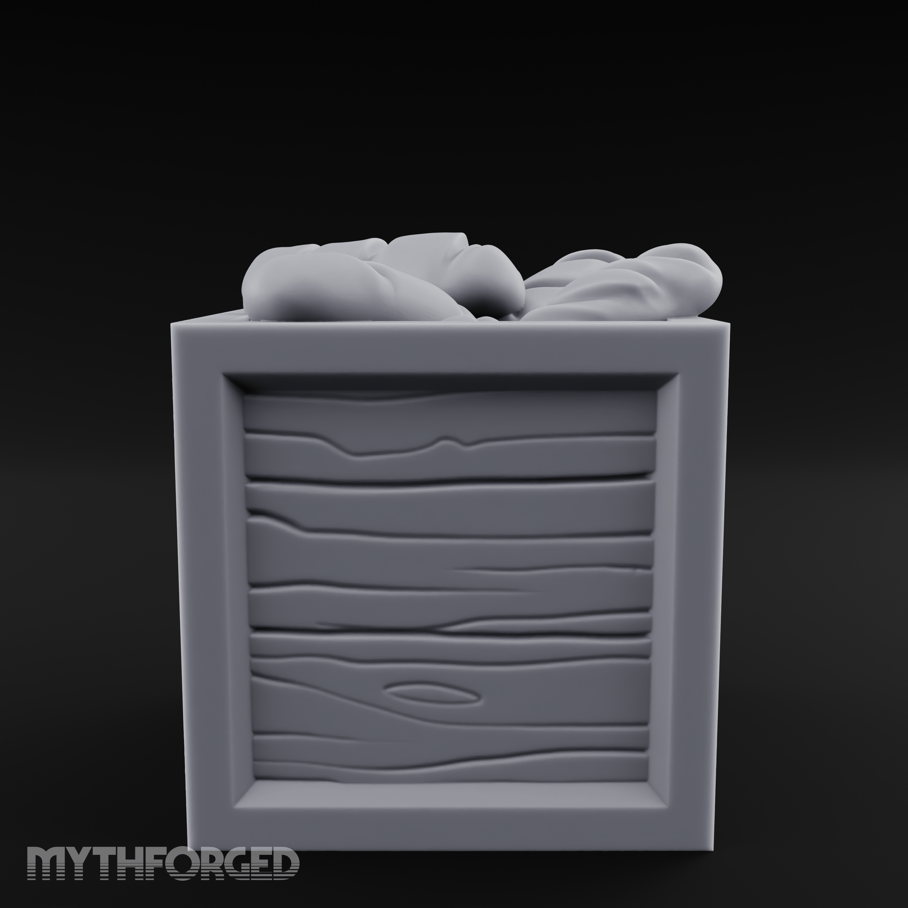 Overstuffed Wooden Supply Crate