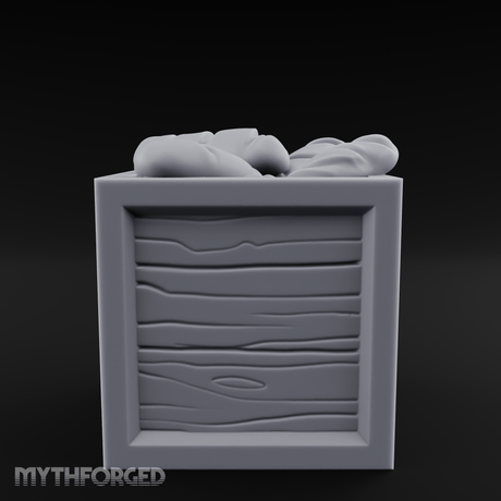 Overstuffed Wooden Supply Crate Miniature for Dungeons and Dragons, Pathfinder or other TTRPGs
