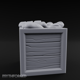 Overstuffed Wooden Supply Crate Miniature for Dungeons and Dragons, Pathfinder or other TTRPGs