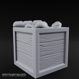 Overstuffed Wooden Supply Crate Miniature for Dungeons and Dragons, Pathfinder or other TTRPGs