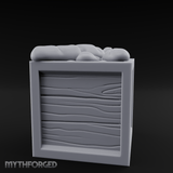 Overstuffed Wooden Supply Crate Miniature for Dungeons and Dragons, Pathfinder or other TTRPGs