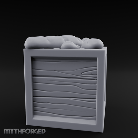 Overstuffed Wooden Supply Crate Miniature for Dungeons and Dragons, Pathfinder or other TTRPGs