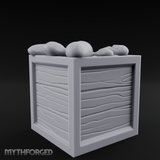Overstuffed Wooden Supply Crate Miniature for Dungeons and Dragons, Pathfinder or other TTRPGs