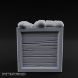 Overstuffed Wooden Supply Crate Miniature for Dungeons and Dragons, Pathfinder or other TTRPGs