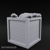 Overstuffed Wooden Supply Crate Miniature for Dungeons and Dragons, Pathfinder or other TTRPGs