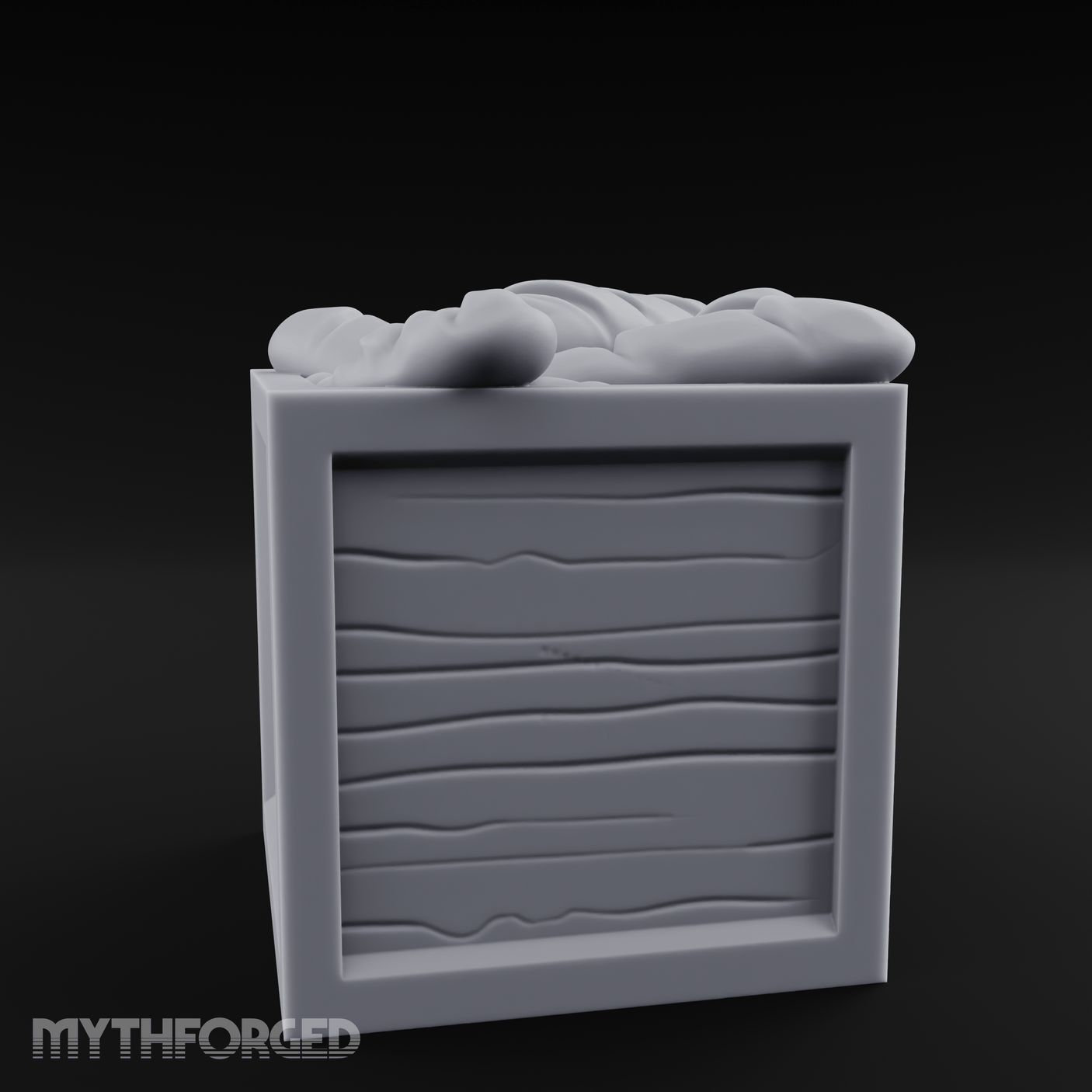 Overstuffed Wooden Supply Crate Miniature for Dungeons and Dragons, Pathfinder or other TTRPGs