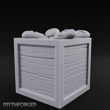 Overstuffed Wooden Supply Crate Miniature for Dungeons and Dragons, Pathfinder or other TTRPGs