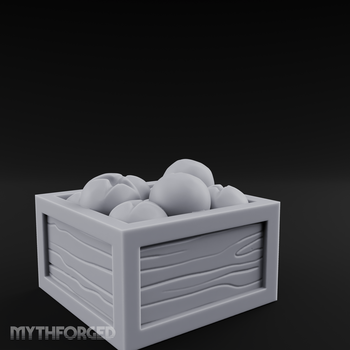 Overflowing Fruit Crate Miniature for Dungeons and Dragons, Pathfinder or other TTRPGs
