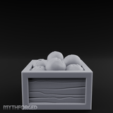 Overflowing Fruit Crate Miniature for Dungeons and Dragons, Pathfinder or other TTRPGs