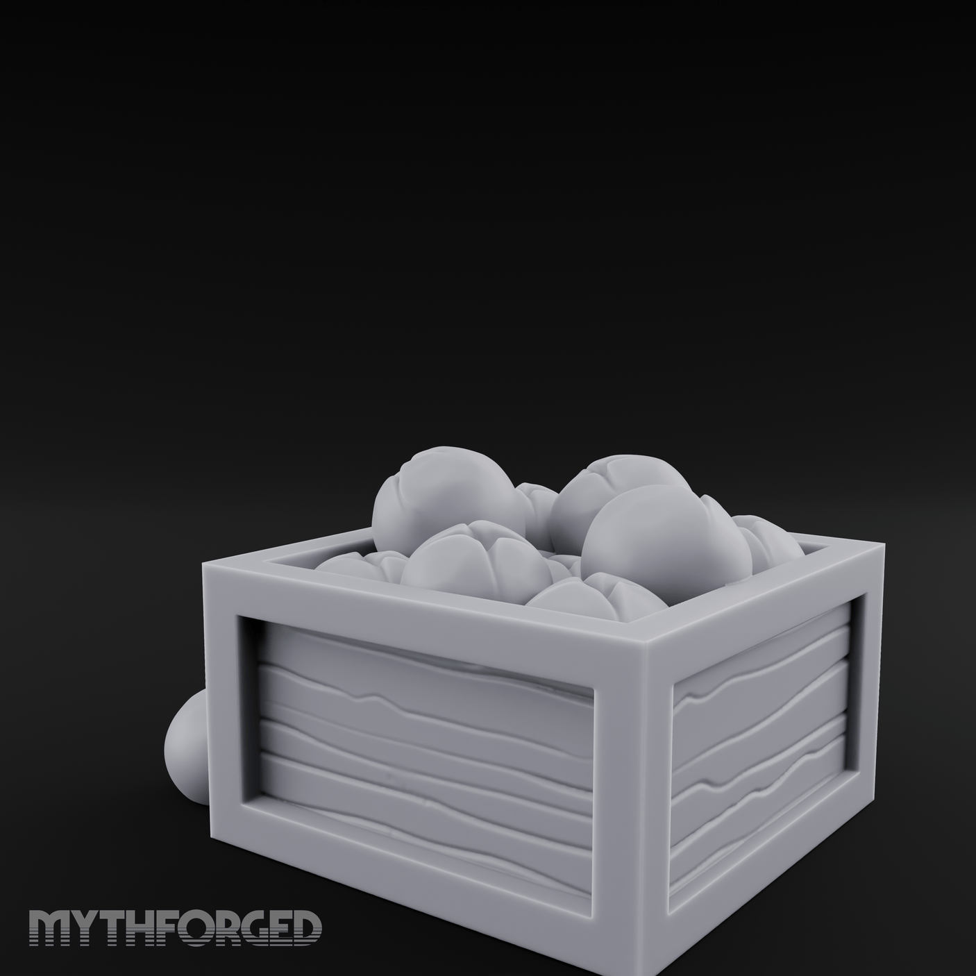 Overflowing Fruit Crate Miniature for Dungeons and Dragons, Pathfinder or other TTRPGs
