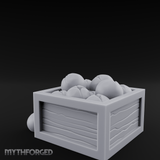Overflowing Fruit Crate Miniature for Dungeons and Dragons, Pathfinder or other TTRPGs