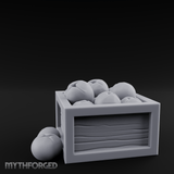 Overflowing Fruit Crate Miniature for Dungeons and Dragons, Pathfinder or other TTRPGs