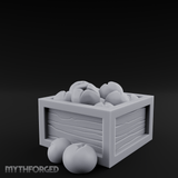 Overflowing Fruit Crate Miniature for Dungeons and Dragons, Pathfinder or other TTRPGs