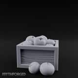Overflowing Fruit Crate Miniature for Dungeons and Dragons, Pathfinder or other TTRPGs