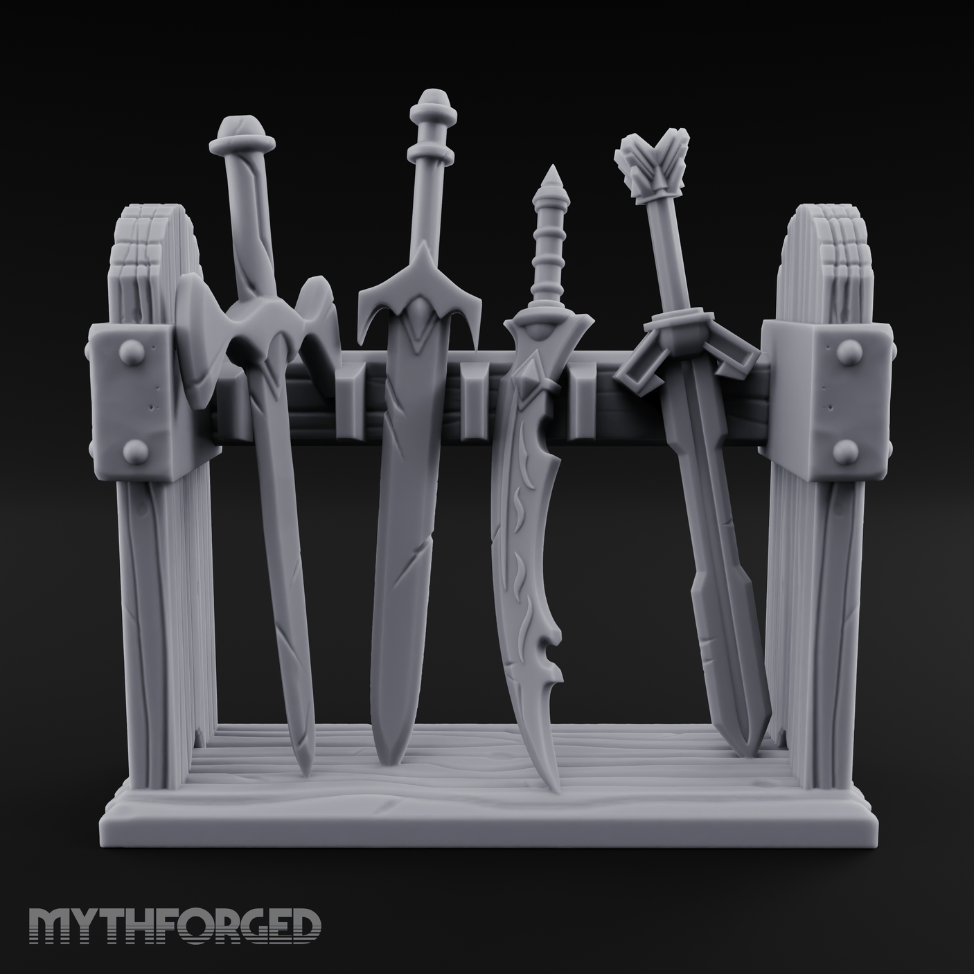 Ceremonial-Display Weapon Rack Miniature for Dungeons and Dragons, Pathfinder or other TTRPGs