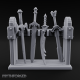 Ceremonial-Display Weapon Rack Miniature for Dungeons and Dragons, Pathfinder or other TTRPGs