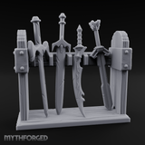Ceremonial-Display Weapon Rack Miniature for Dungeons and Dragons, Pathfinder or other TTRPGs