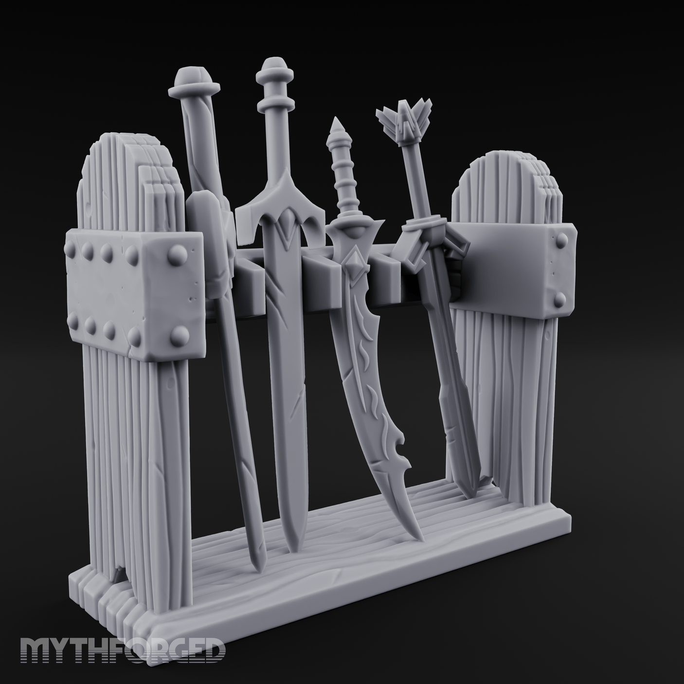 Ceremonial-Display Weapon Rack Miniature for Dungeons and Dragons, Pathfinder or other TTRPGs