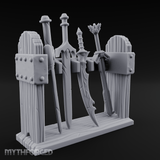 Ceremonial-Display Weapon Rack Miniature for Dungeons and Dragons, Pathfinder or other TTRPGs