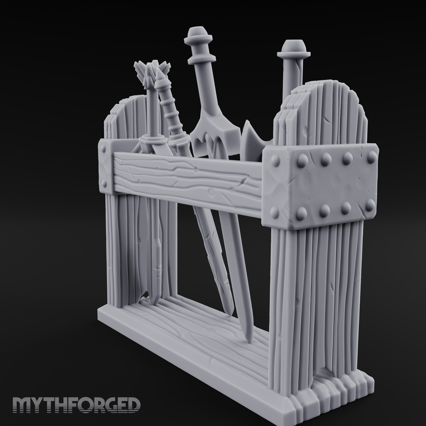 Ceremonial-Display Weapon Rack Miniature for Dungeons and Dragons, Pathfinder or other TTRPGs