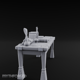 Scholar's-Scattered Study Desk Miniature for Dungeons and Dragons, Pathfinder or other TTRPGs