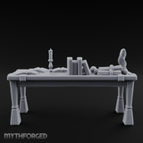 Scholar's-Scattered Study Desk Miniature for Dungeons and Dragons, Pathfinder or other TTRPGs