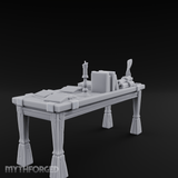 Scholar's-Scattered Study Desk Miniature for Dungeons and Dragons, Pathfinder or other TTRPGs