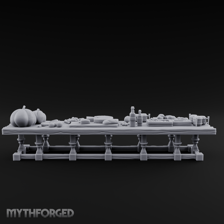 Harvest Feast Banquet Table Miniature for Dungeons and Dragons, Pathfinder or other TTRPGs