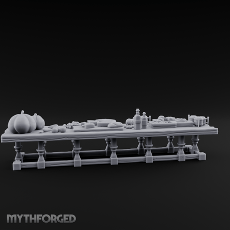 Harvest Feast Banquet Table Miniature for Dungeons and Dragons, Pathfinder or other TTRPGs