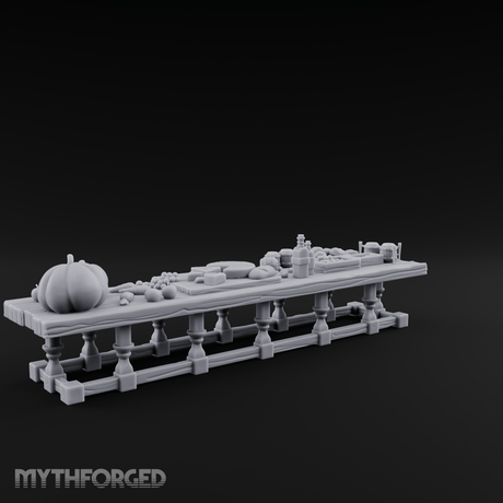 Harvest Feast Banquet Table Miniature for Dungeons and Dragons, Pathfinder or other TTRPGs