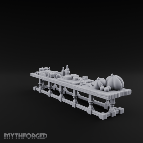 Harvest Feast Banquet Table Miniature for Dungeons and Dragons, Pathfinder or other TTRPGs