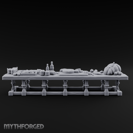 Harvest Feast Banquet Table Miniature for Dungeons and Dragons, Pathfinder or other TTRPGs