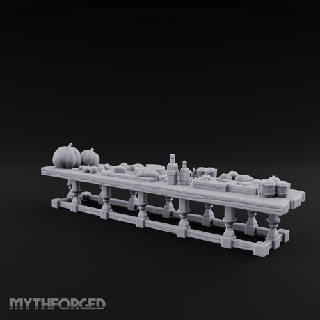 Harvest Feast Banquet Table Miniature for Dungeons and Dragons, Pathfinder or other TTRPGs