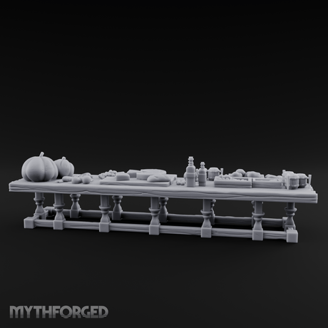 Harvest Feast Banquet Table Miniature for Dungeons and Dragons, Pathfinder or other TTRPGs