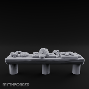 Feast-Laden Tavern Food Table Miniature for Dungeons and Dragons, Pathfinder or other TTRPGs