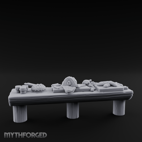 Feast-Laden Tavern Food Table Miniature for Dungeons and Dragons, Pathfinder or other TTRPGs