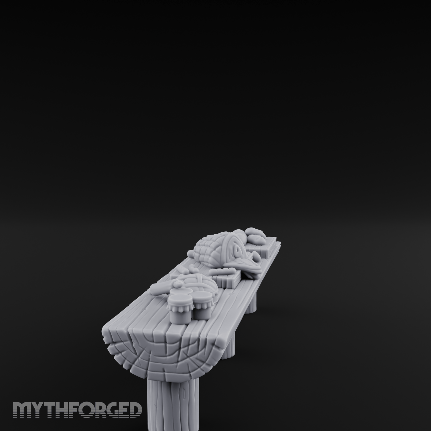 Feast-Laden Tavern Food Table Miniature for Dungeons and Dragons, Pathfinder or other TTRPGs