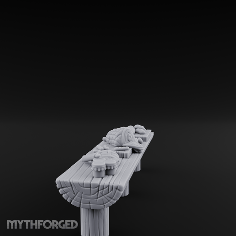 Feast-Laden Tavern Food Table Miniature for Dungeons and Dragons, Pathfinder or other TTRPGs
