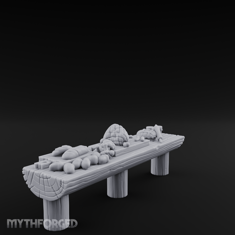 Feast-Laden Tavern Food Table Miniature for Dungeons and Dragons, Pathfinder or other TTRPGs