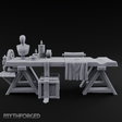 Tailored-Display Tailor's Work Table Miniature for Dungeons and Dragons, Pathfinder or other TTRPGs