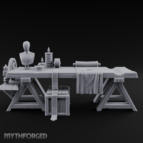 Tailored-Display Tailor's Work Table Miniature for Dungeons and Dragons, Pathfinder or other TTRPGs