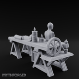 Tailored-Display Tailor's Work Table Miniature for Dungeons and Dragons, Pathfinder or other TTRPGs